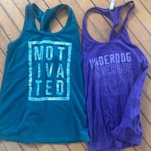 Danskin Now Teal & Purple Kids Tank Tops